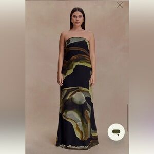 Meshki Black and Green Maxi Dress